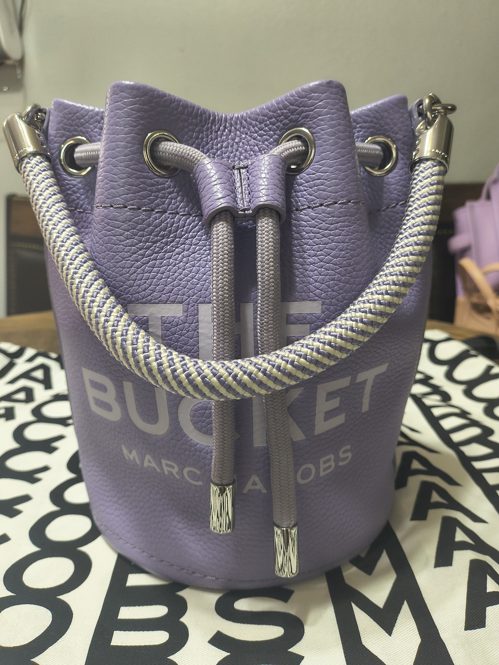 Marc Jacobs Lilac The Bucket Leather Drawstring Bag